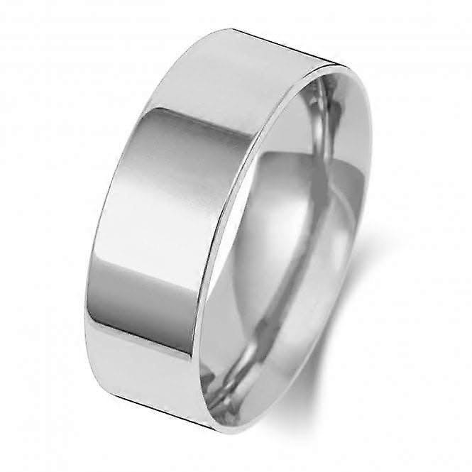 Wedding Band 9K Flat Court 7mm-1.25 Wedding Ring W127WL
