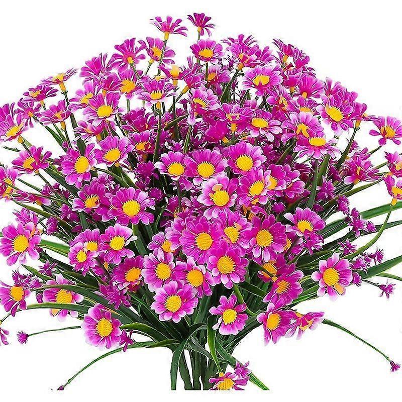 Aisiting 4 artificial plastic daisy flowers (rose red)