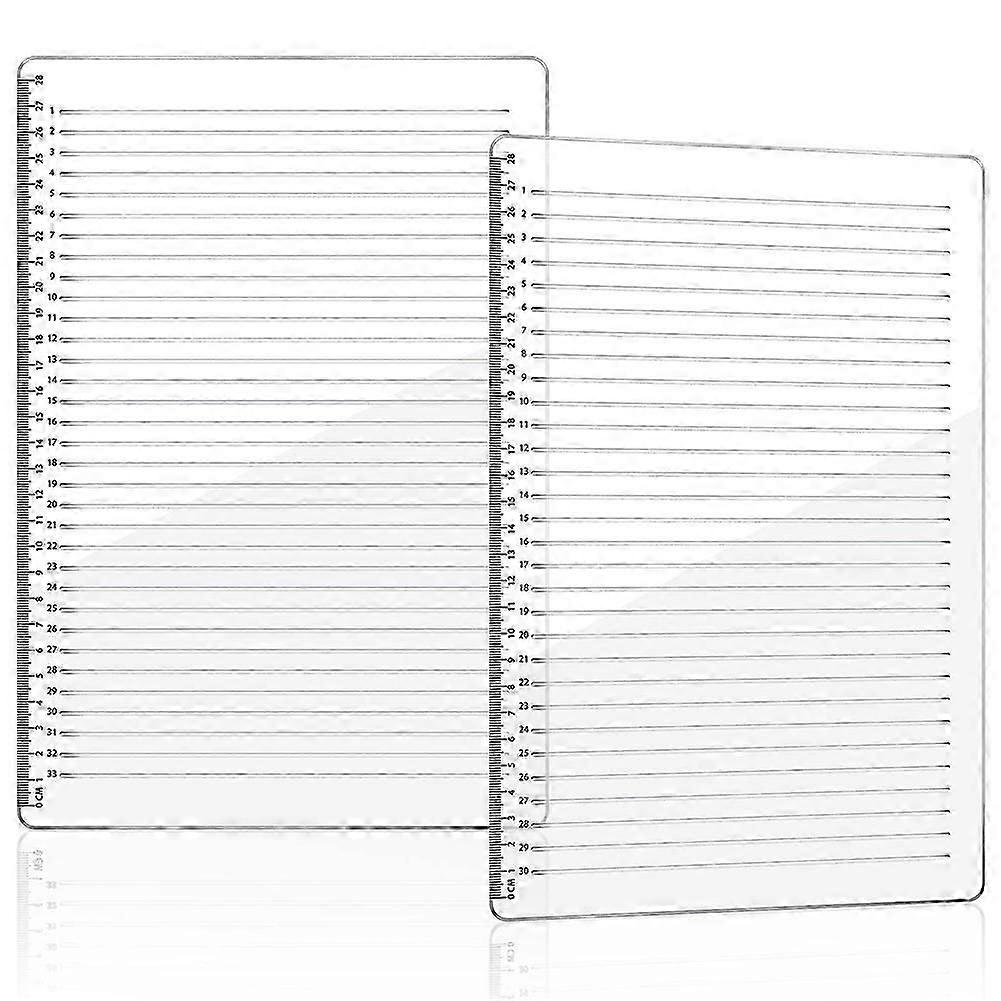 2 Pcs Straight Line Stencil 28 cm Scale Calligraphy Template for Journaling Envelope Lettering Guid