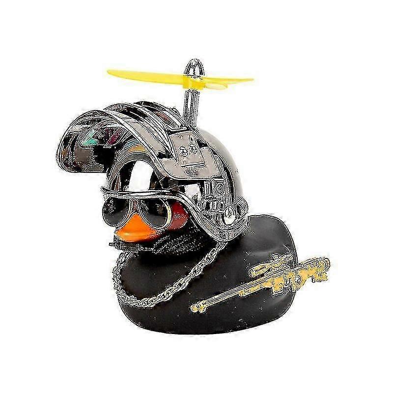 Brudt vindgummiand med hjelm Vedhæng Duck Bil Ornamenter Dekorationer Hjelm Duck Ducky Cykel Vindmotor Tilbehør
