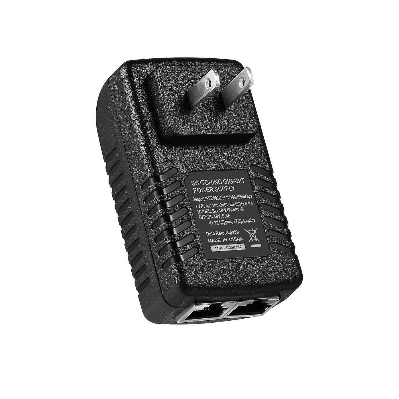 Gigabit PoE Injector Adapter for IP Cameras, 802.3af/at Compatible, Compact Design, Reliable Power Supply