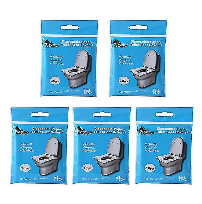 Toalettsits täcker papper flushable 50 Pack, resor Tillbehör