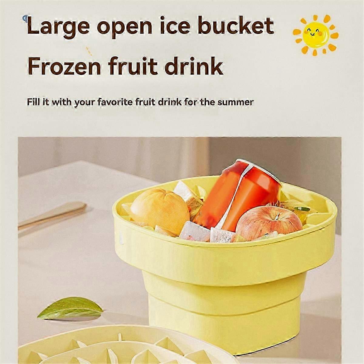 Collapsible Silicone Ice Bucket for Home Use, Foldable Container for Frozen Ice Storage