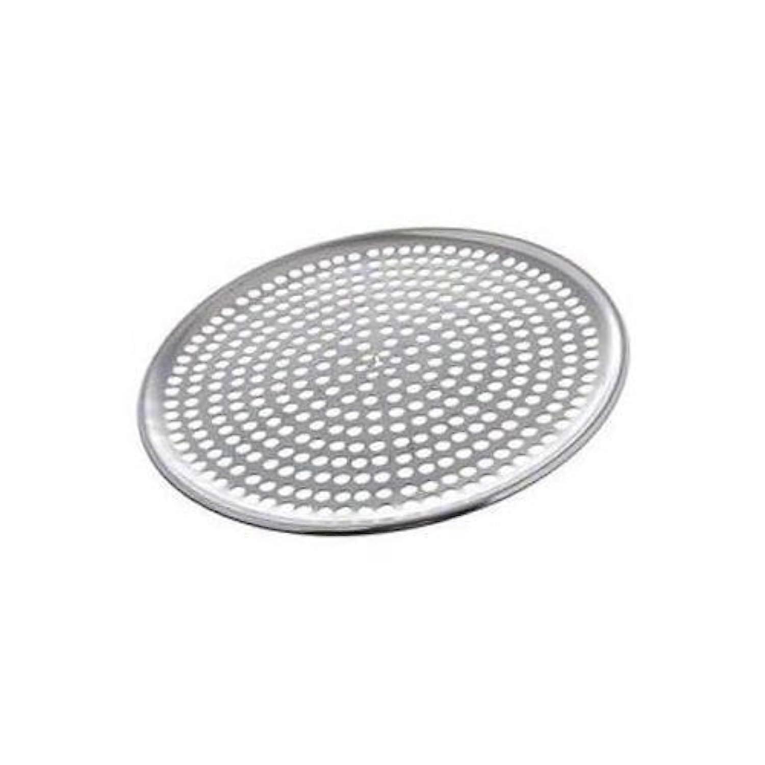11' Perforated Pizza Aluminum Tray - Commercial Grade Baking Sheet for Even Cooking and Crisping, Lightweight Easy Handling