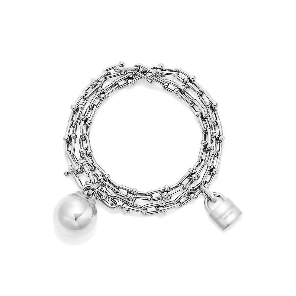 White Gold Lock Bracelet