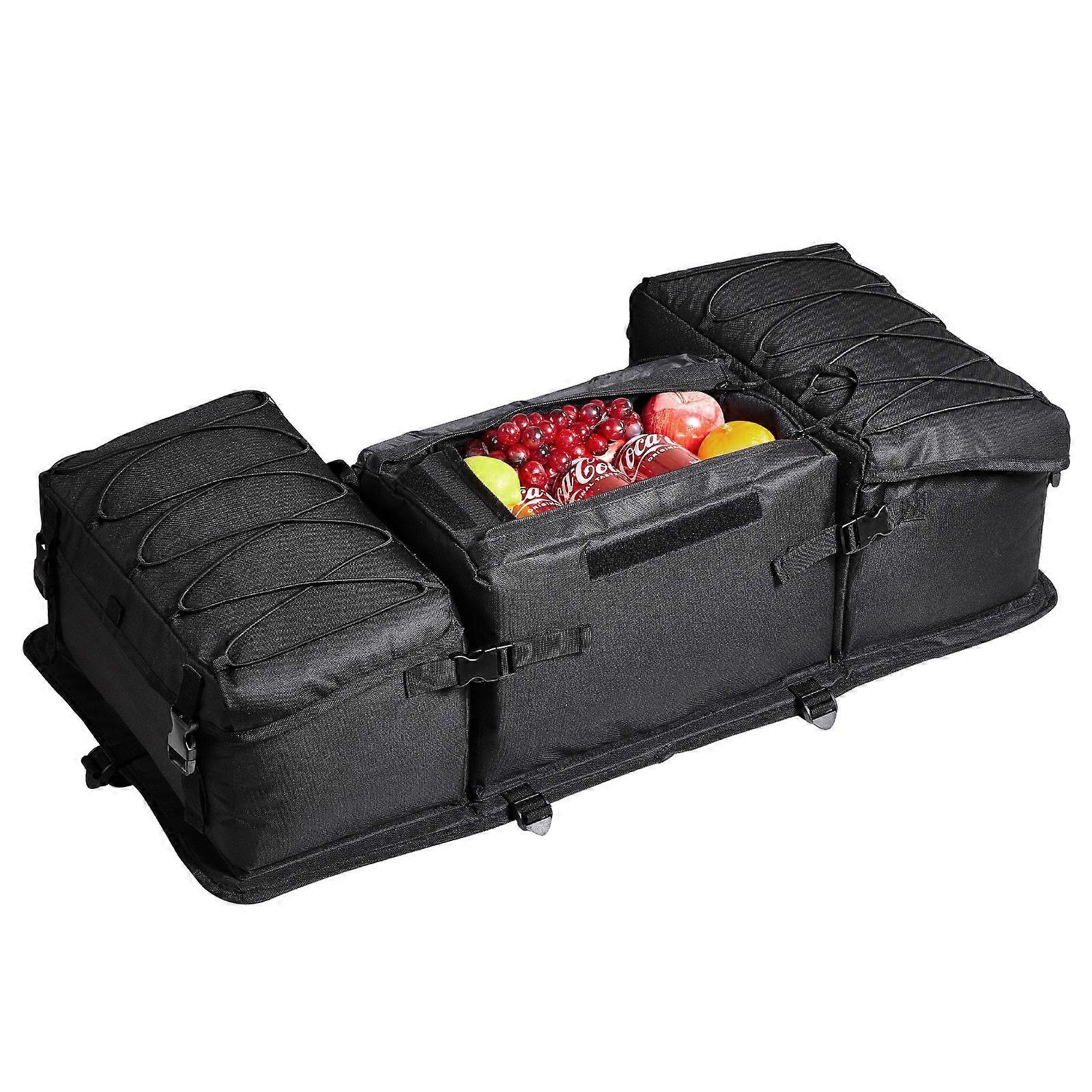 50L ATV 后行李袋,带海绵座垫和瓶架,耐用 600D 牛津布后齿轮袋,用于后架