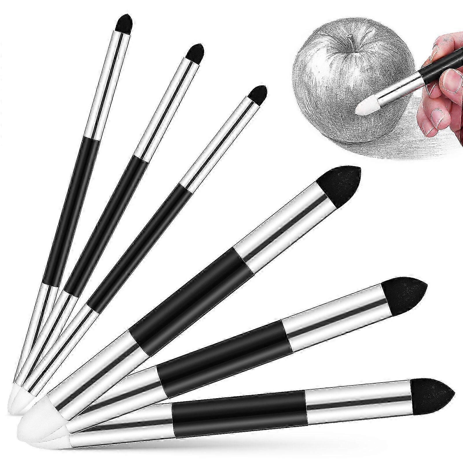 6 Pcs Blending Brush For Drawing Blending Sponge Pen Paint Sponge Blending Pen Blending Stump For Classroom