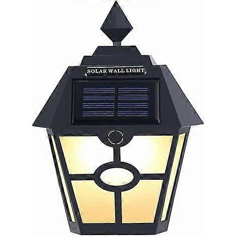 Solar Fence Post Light Retro Hexagon Deck Light Outdoor Waterproof Security Light