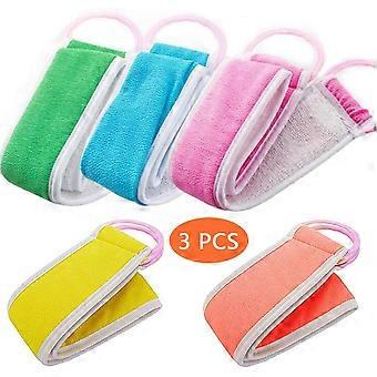 3pcs Loofahs Zurück Scrub Loofah Doppelseitige Dusche Peeling Strap KörperBad Schwamm