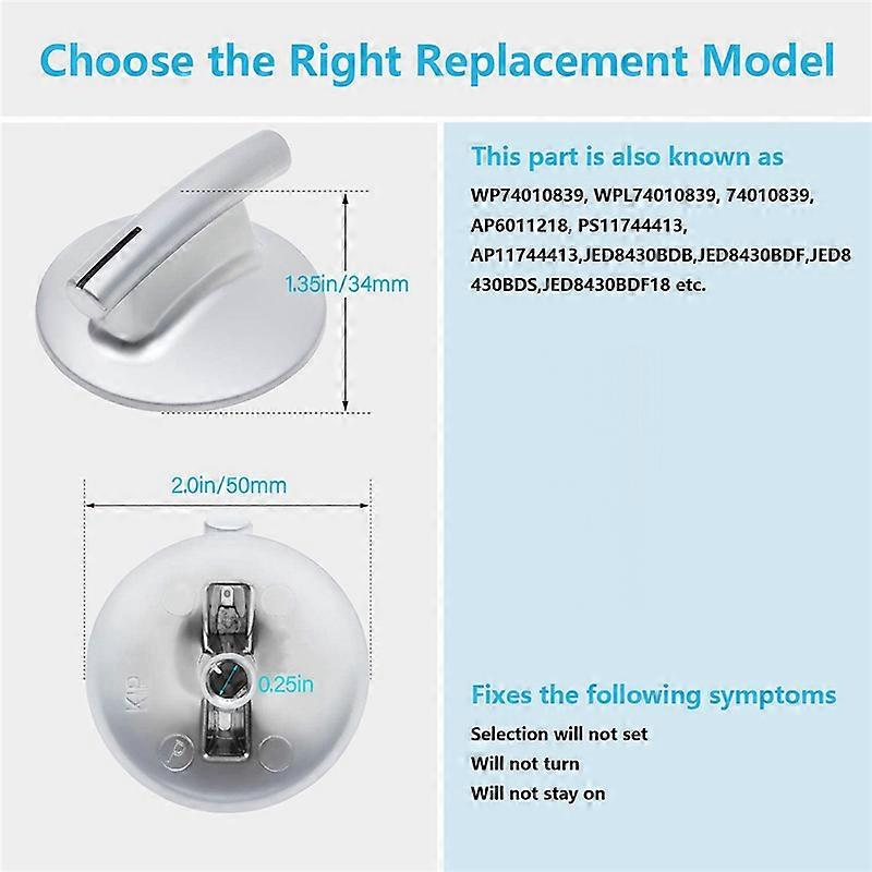 4-Pack 74010839 for Burner Knob Replacement Parts for Jenn Air Stove/Stove - Replaces WP74010839, 77