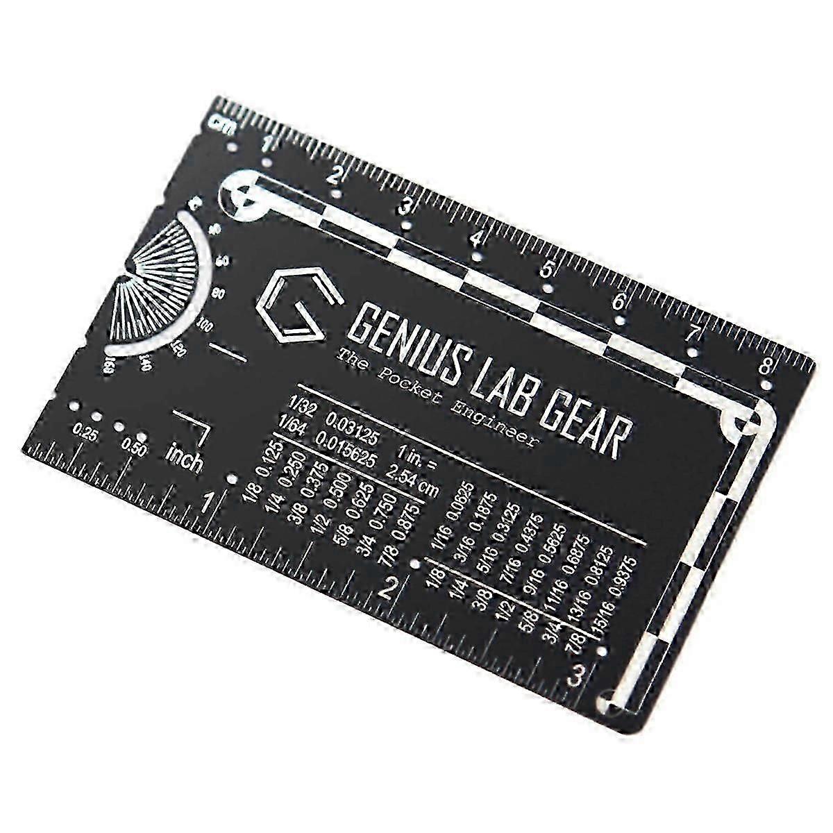 The Pocket - Small Metal Engineering Ruler Protractor Compass Scale, Stocking Stuffers Gadget Multi well