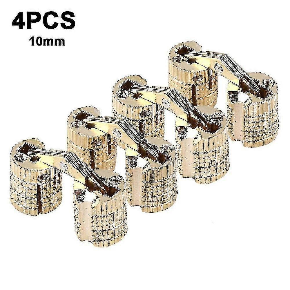 4-pack 10mm Hidden Brass Barrel Hinges Cylindrical