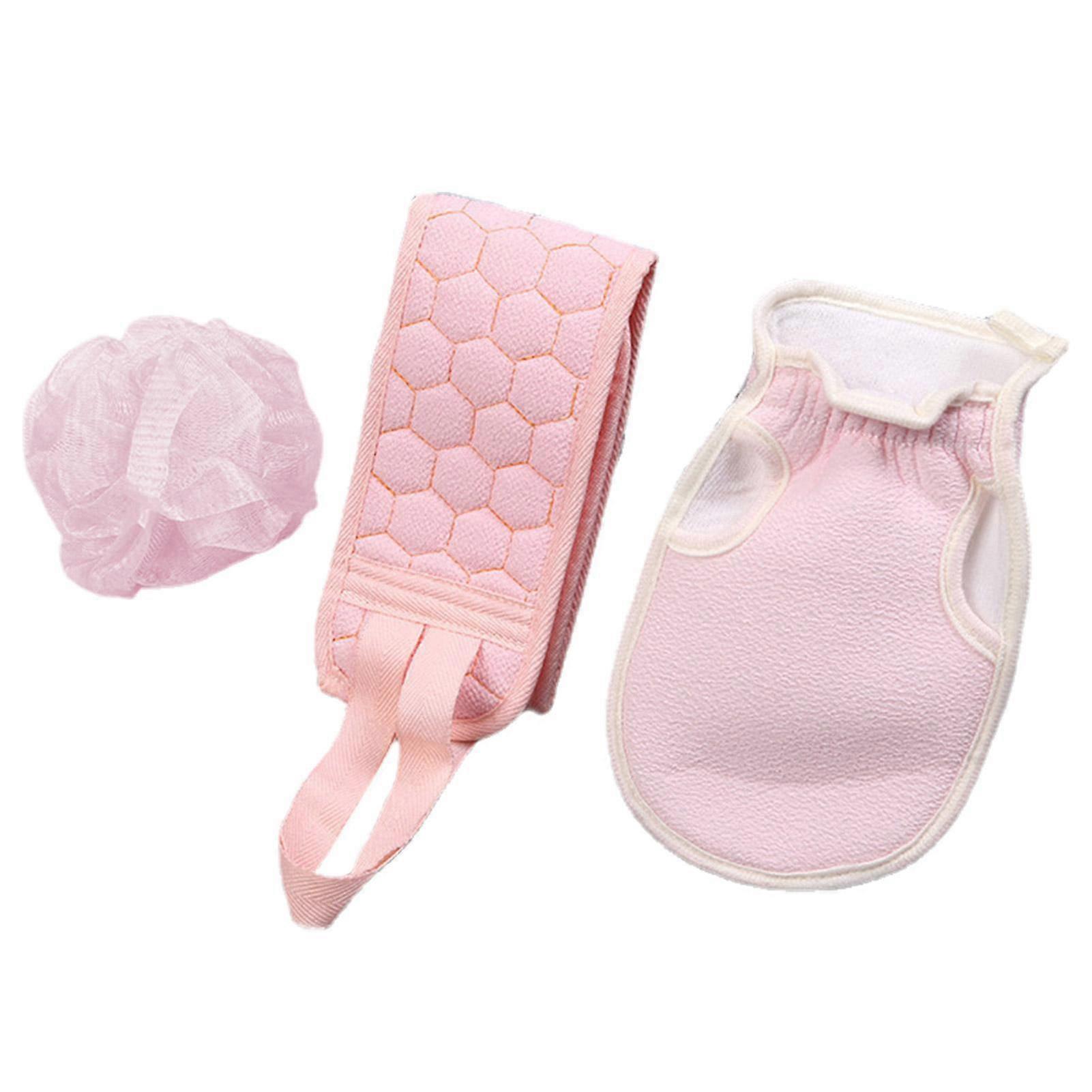 3 Pcs Exfoliating Back Scrubber for Shower Strong Mud Scrub Gloves Bath