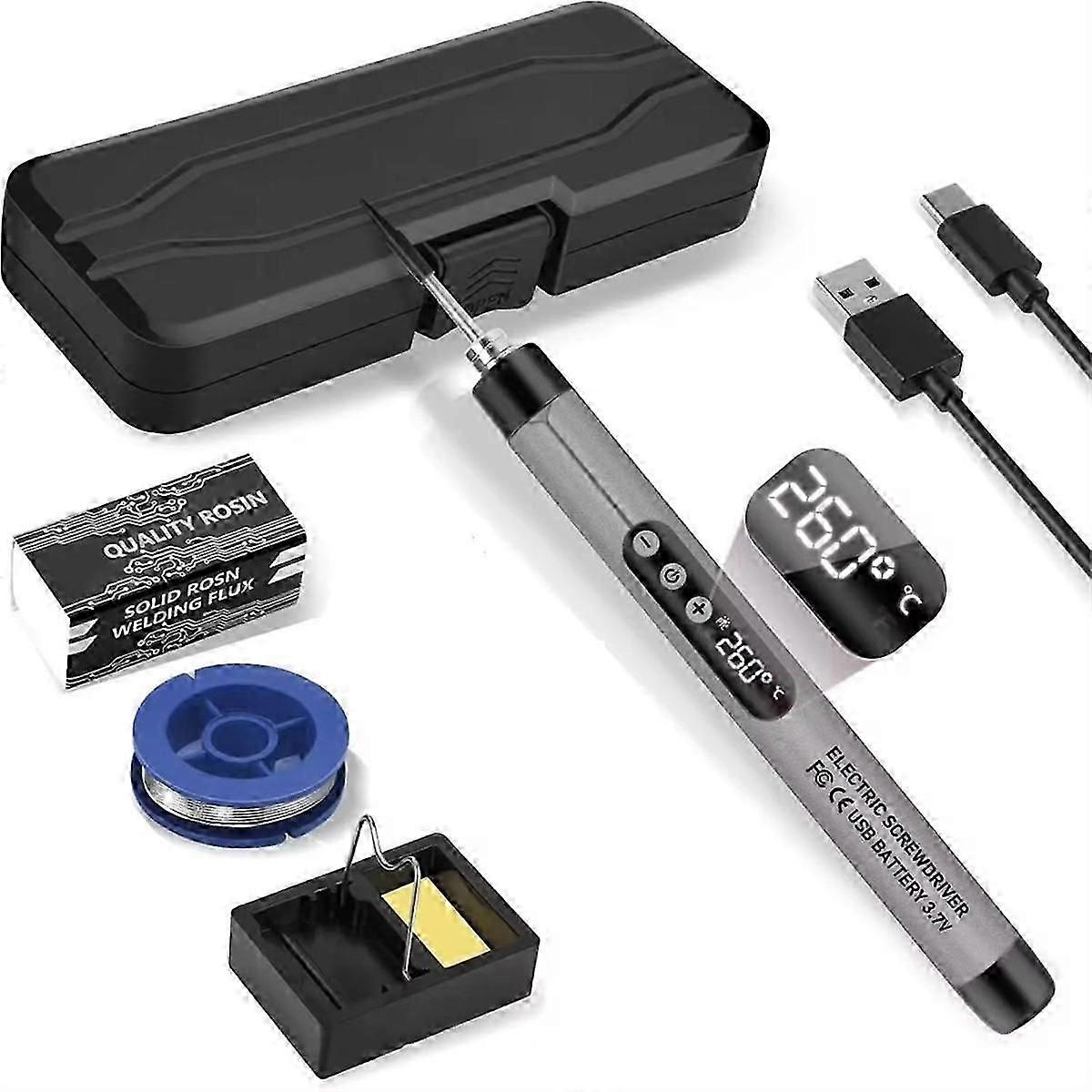 USB Digital Soldering Iron Adjustable Temperature 300-450 Type-C Interface Battery Intelligent Sol