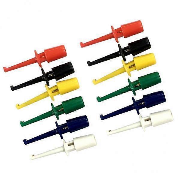 2x 12pcs Grabbers Test Probe Single Hook Clip Round Side Connection Small Size