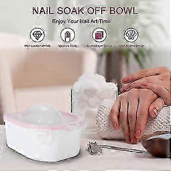 2Pcs Nail Soaking Bowl, Double Layer Manicure Bowls, Upgrade Thicken Acetone Soaking Bowls, Soak Off Gel Polish Remover Bowl for Nails Acrylic