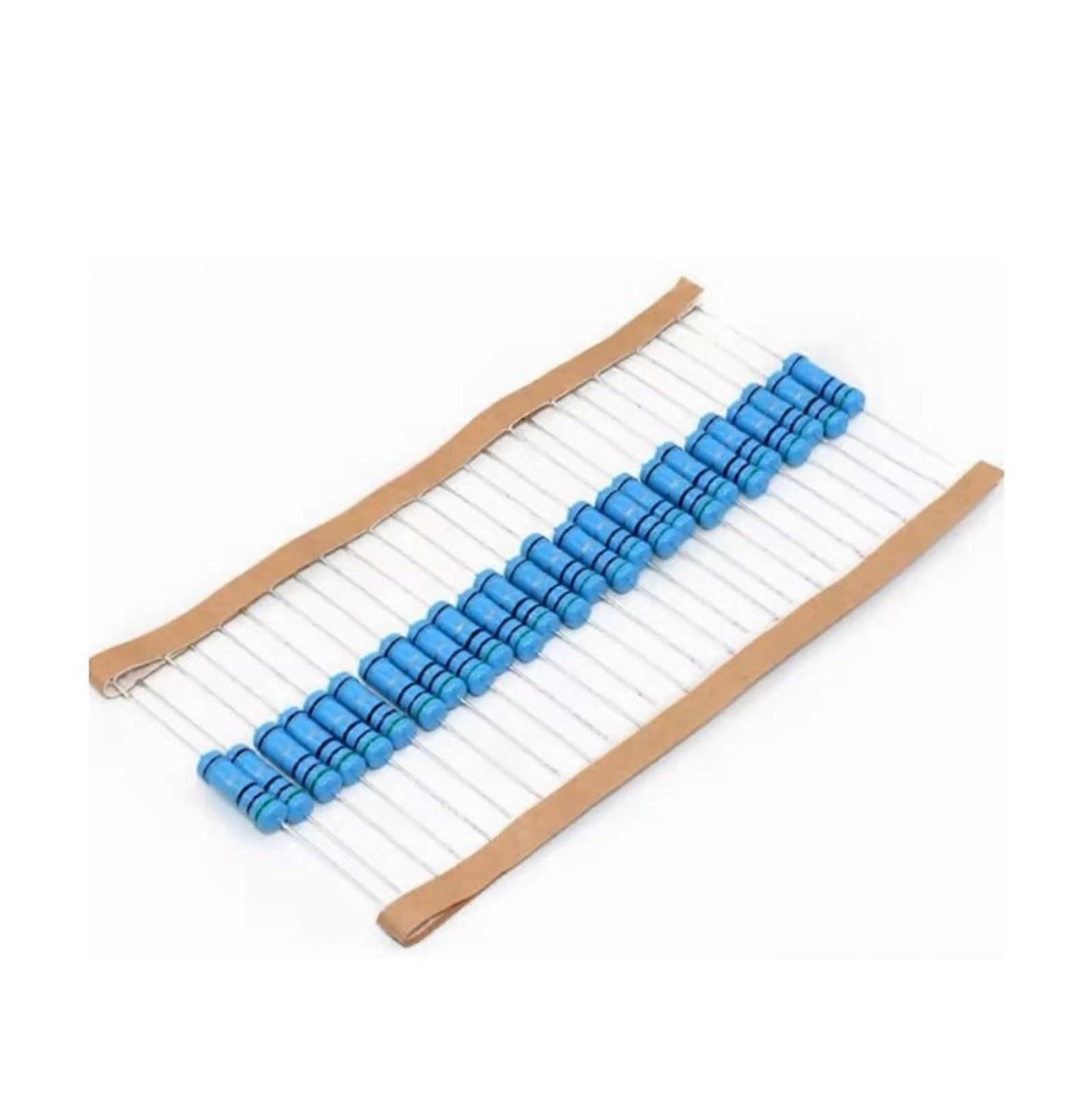 10pcs 3W Metal Film Resistor 1% 1R-2.2M 0.1 to 1M Ohm Range for Electronics Projects and Circuit Design