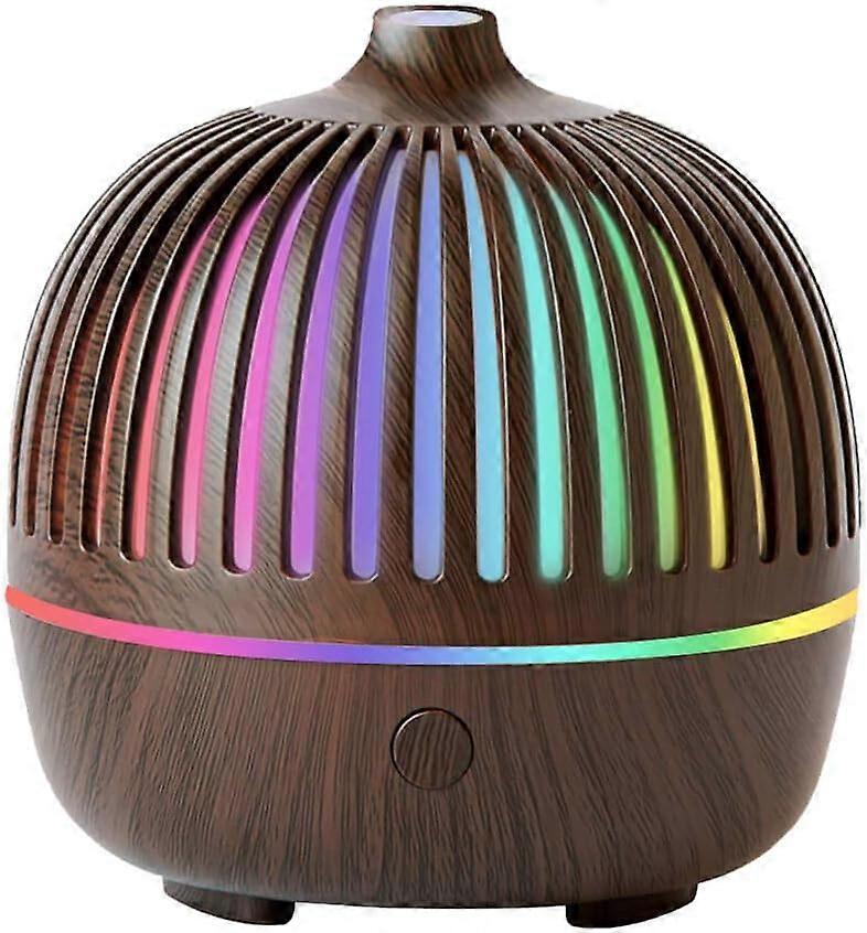 Diffuser For Essential Oils Diffusers Aromatherapy Diffuser Air Cool Mist Humidifier With 7 Colorful Lights 2 Mist Mode-Brown