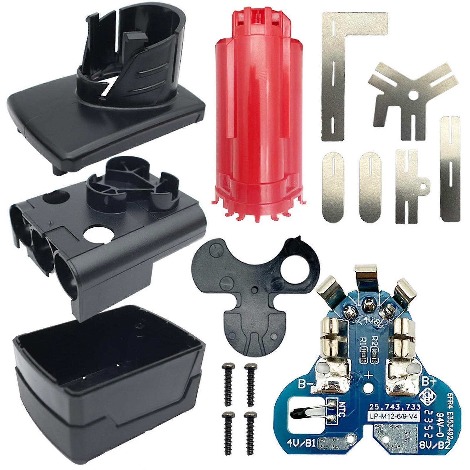 PCB Circuit Board Covers Battery Shell Replacement Kit for 12V Tool Repair And Maintenance Use No Battery Cells Provided Multicolor