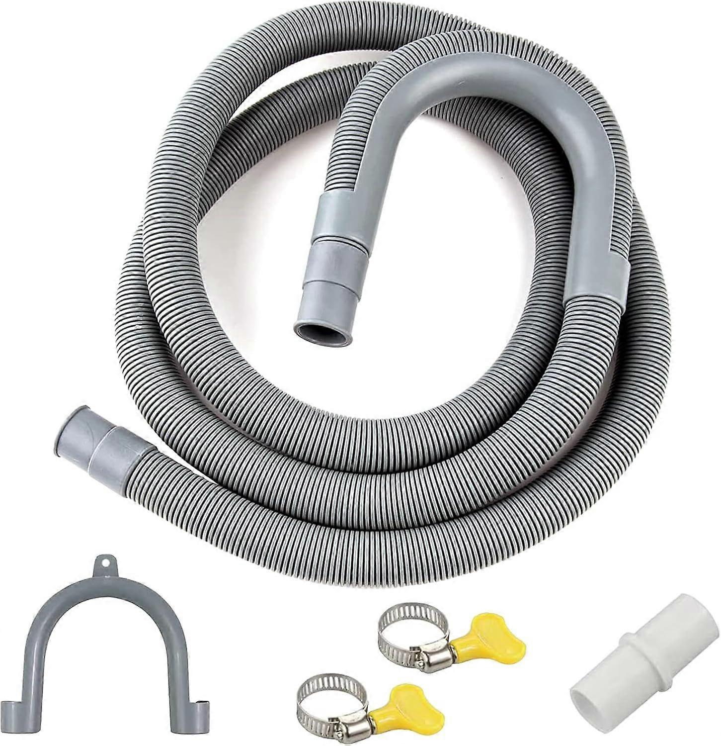 Washing Machine Drain Hose, 3M Drain Hose Extension Tube, Universal Drain Hose with Bracket and Hose Clamp, Suitable for Washing Machine, Dishwasher