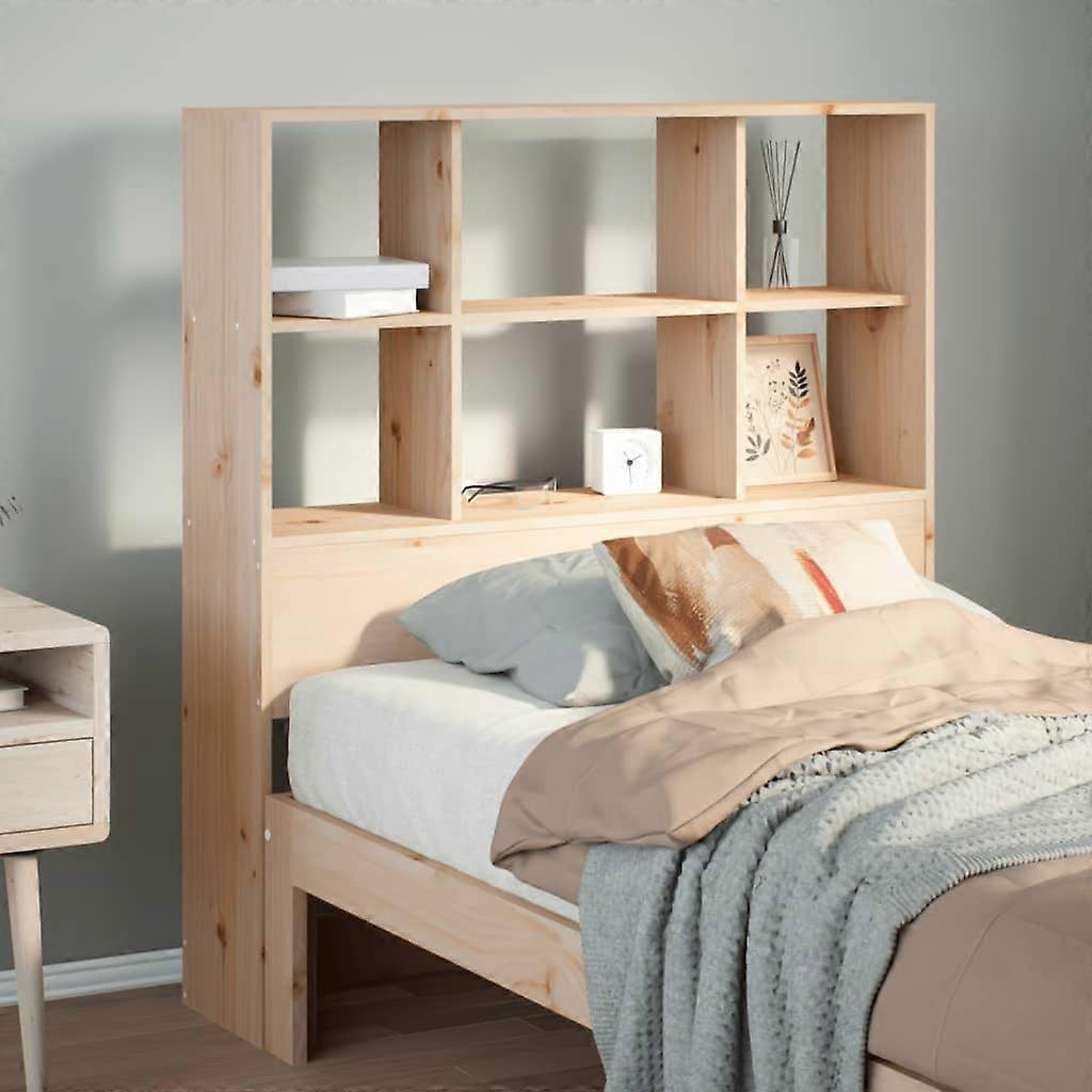 Headboard with storage 90 cm solid pine wood