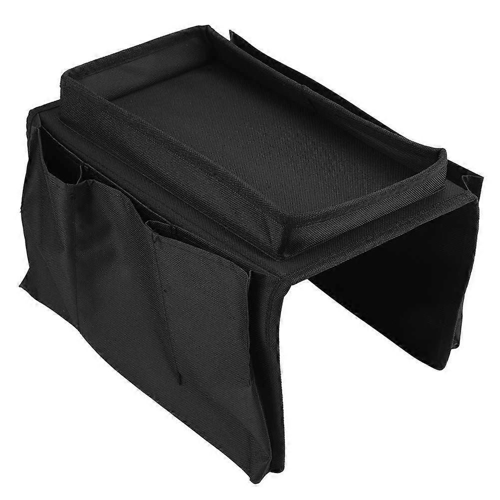 Chair Caddy for Recliner Oxford Fabric 600D, Remote Control Organizer for Sofa with 3 Pockets in Black