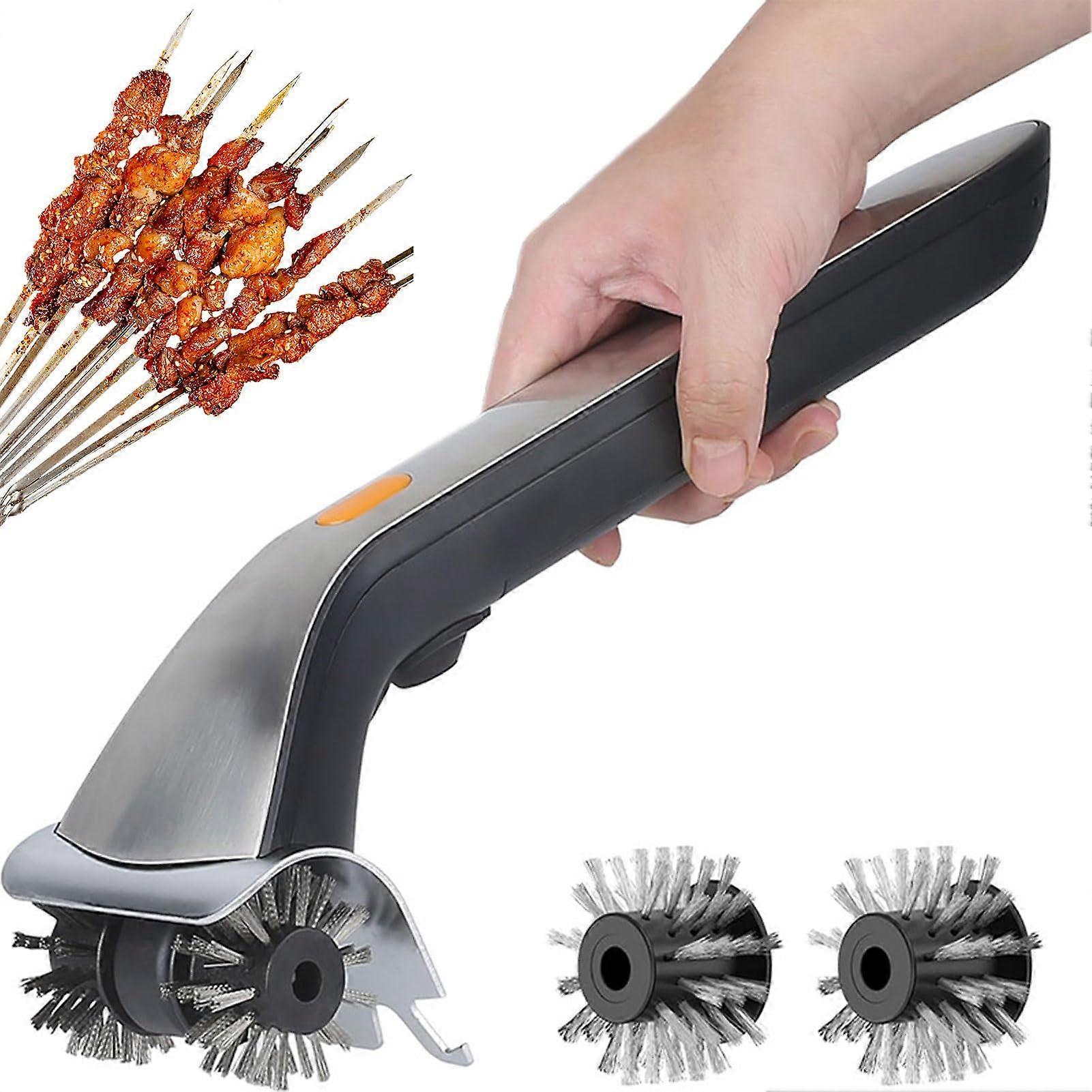 Electric Grill Brush 360 Rotating Stainless Steel Cleaning Brush With Scraper And Water Reservoir Charcoal Compatible