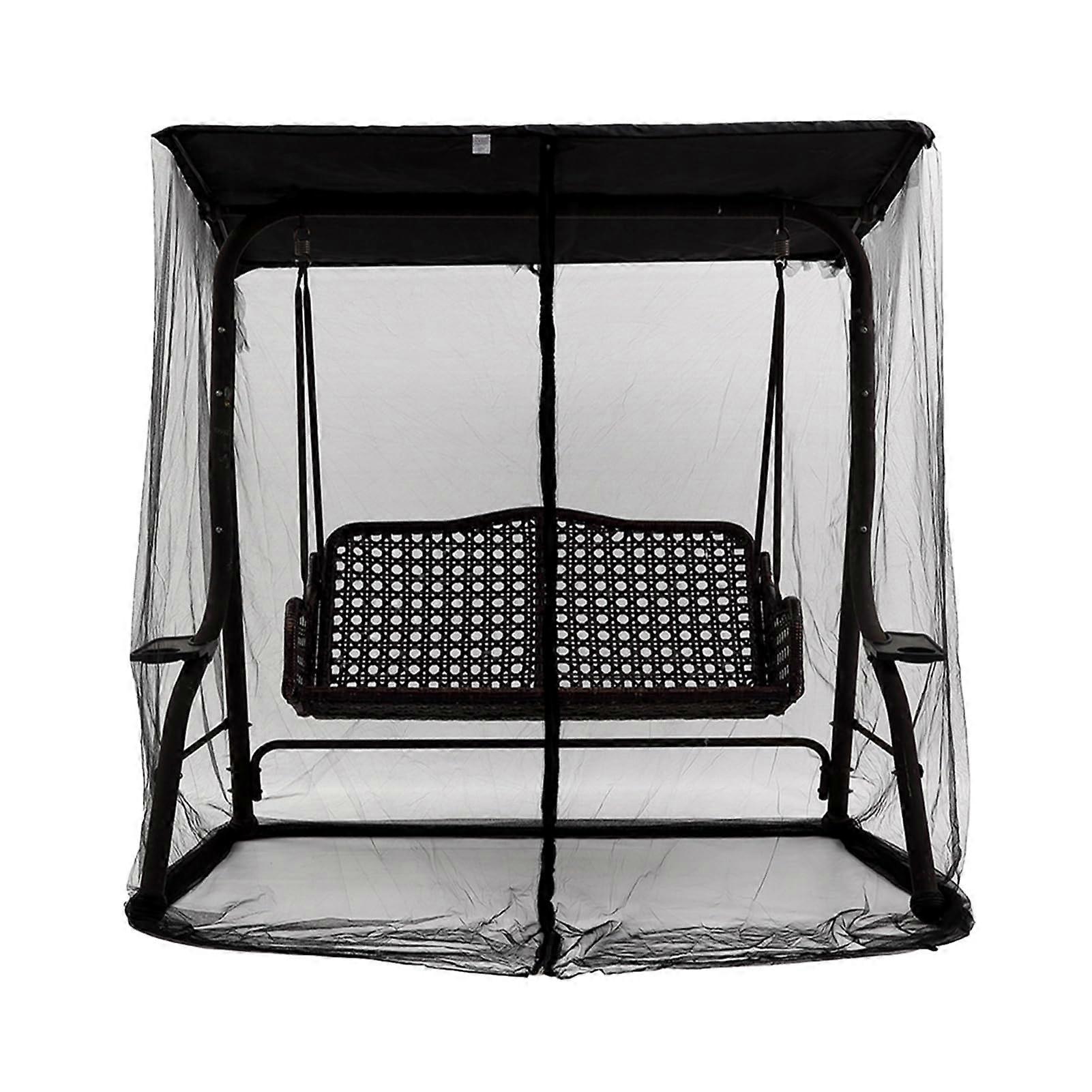 Mosquito net for terrace swing, polyester mesh with zipper and waterproof roof (XL 3 Seater)