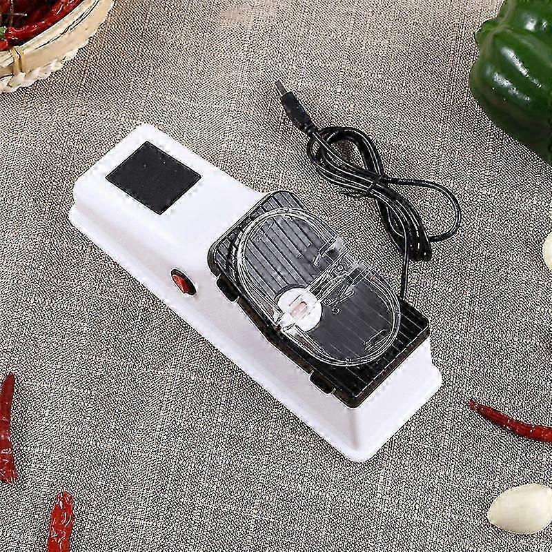 Adjustable USB Electric Knife Sharpener for Kitchen Knives Utility Knife Scissors Sharpening White Medium Fine Grinding Blades