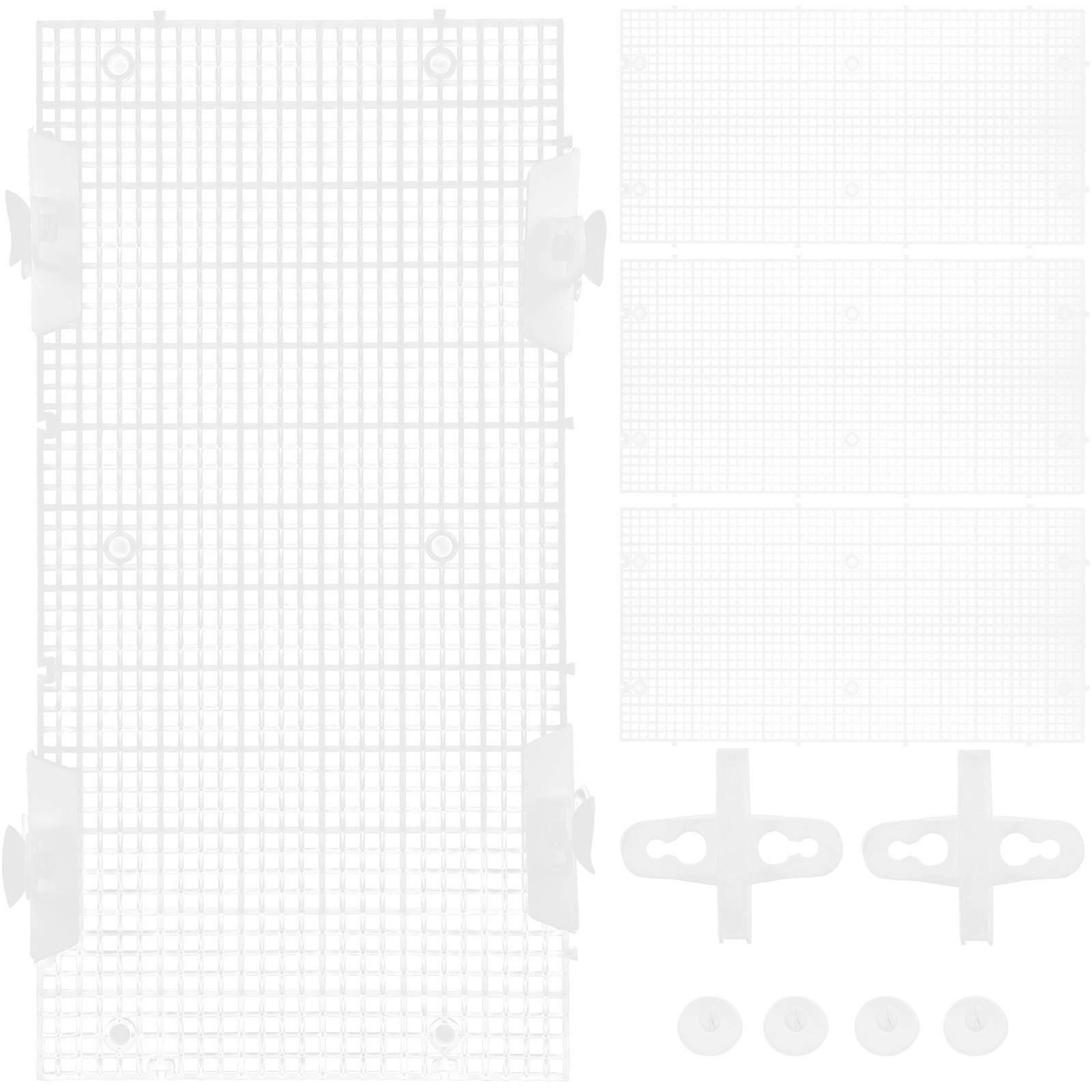 4pcs Aquarium Divider Grid with Suction Cups Durable Fish Tank Isolation Board for Mixed Breeding and Safe Fish Environment