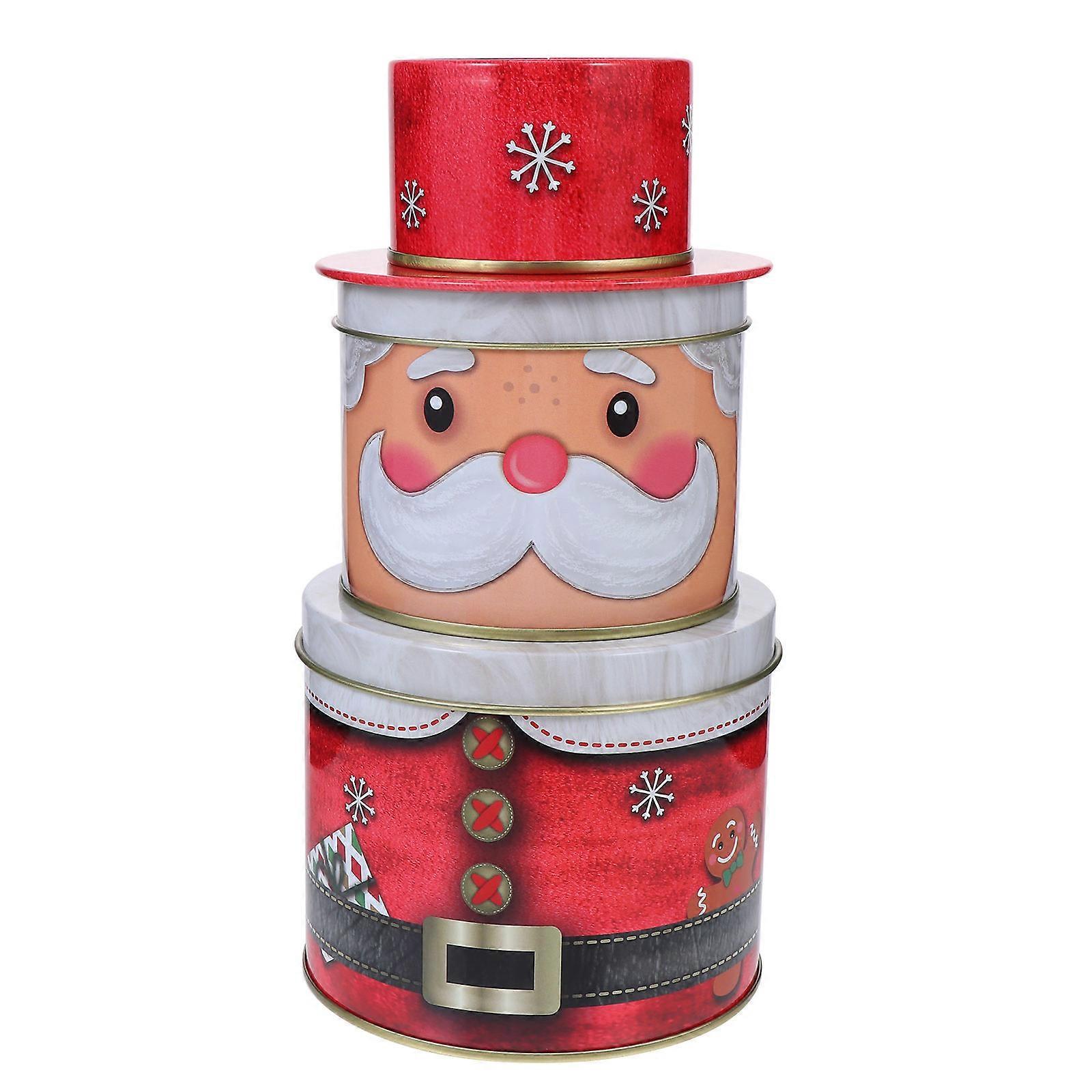 Christmas Tin with Three Compartments for Festival Use