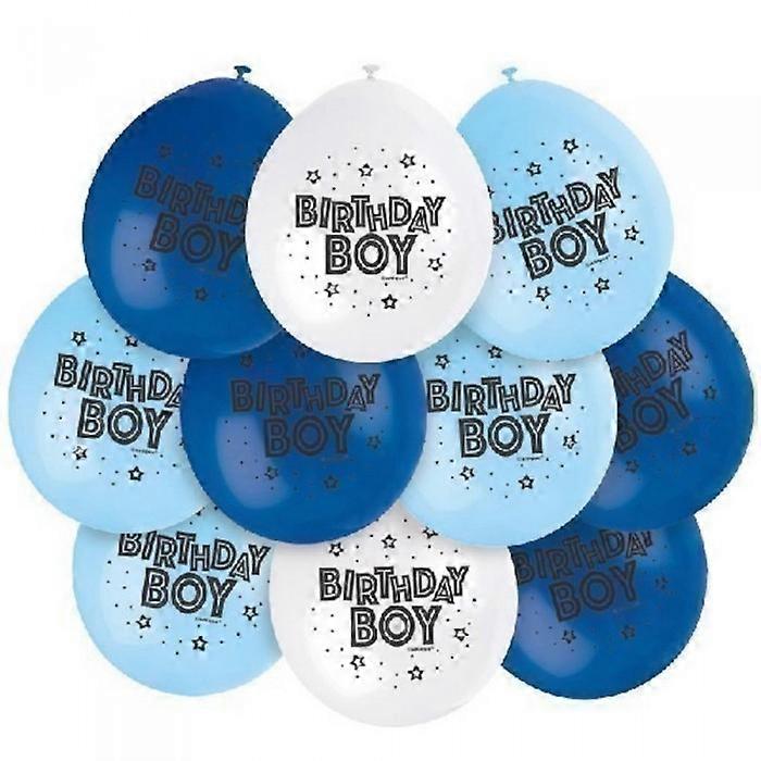 Unique Party Birthday Boy Latex Balloons (Pack of 10)