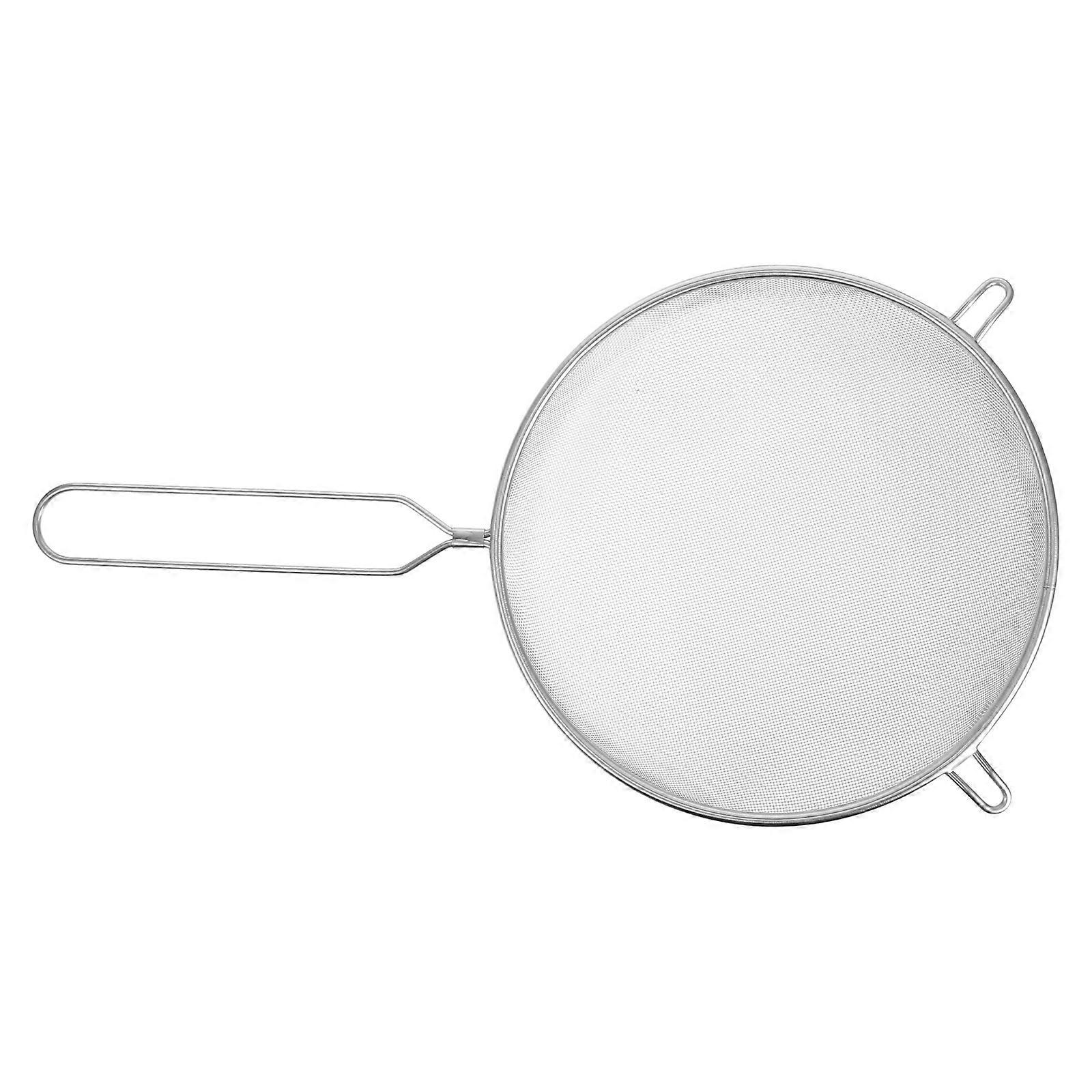 Stainless Steel Colander Spoon with Long Handle Mesh Strainer for Easy Liquid Separation, Ergonomic Design, Ideal for Noodles, Vegetables, and French