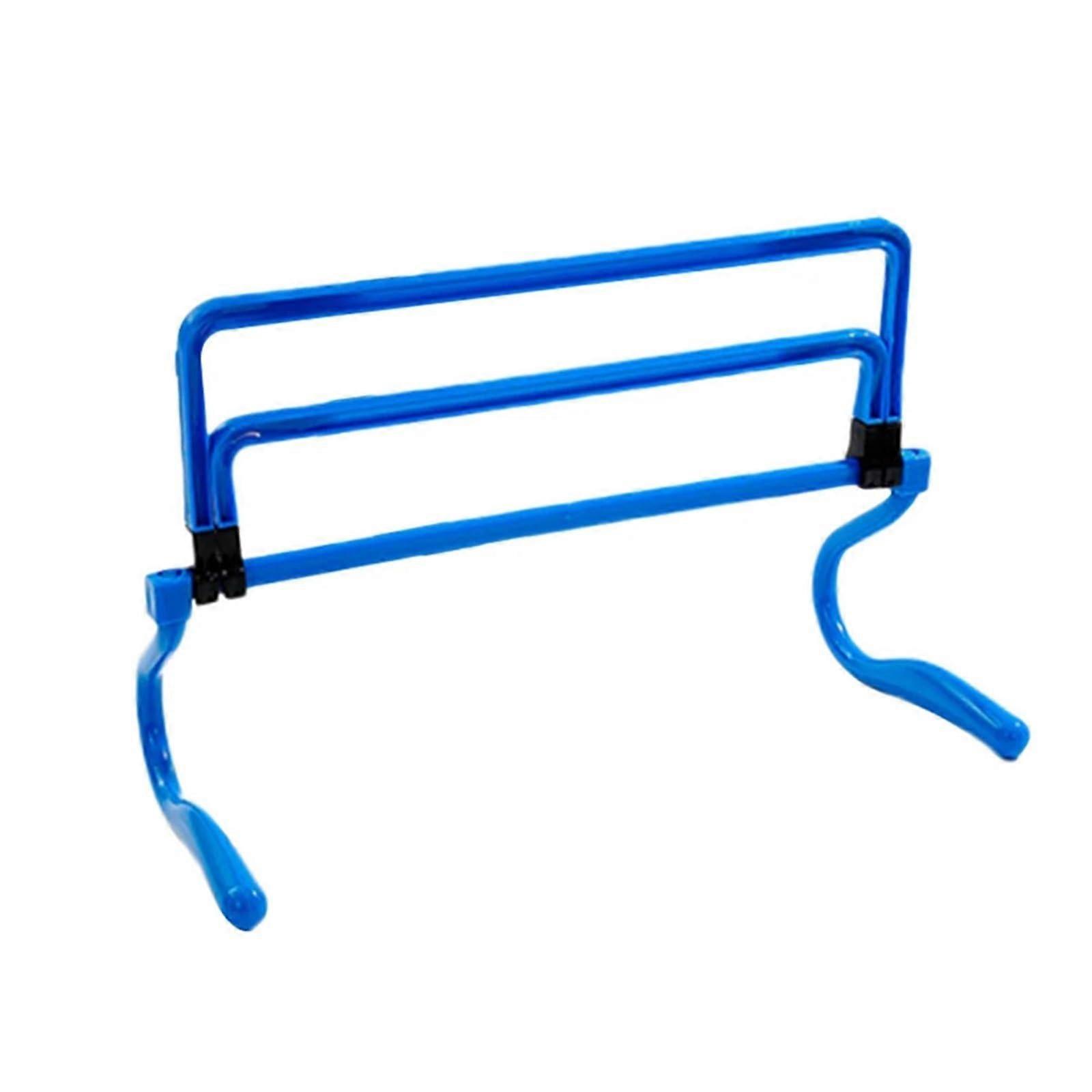 Agility Hurdles 4 Pieces Mini Football Training Foldable Adjustable Height (Blue)