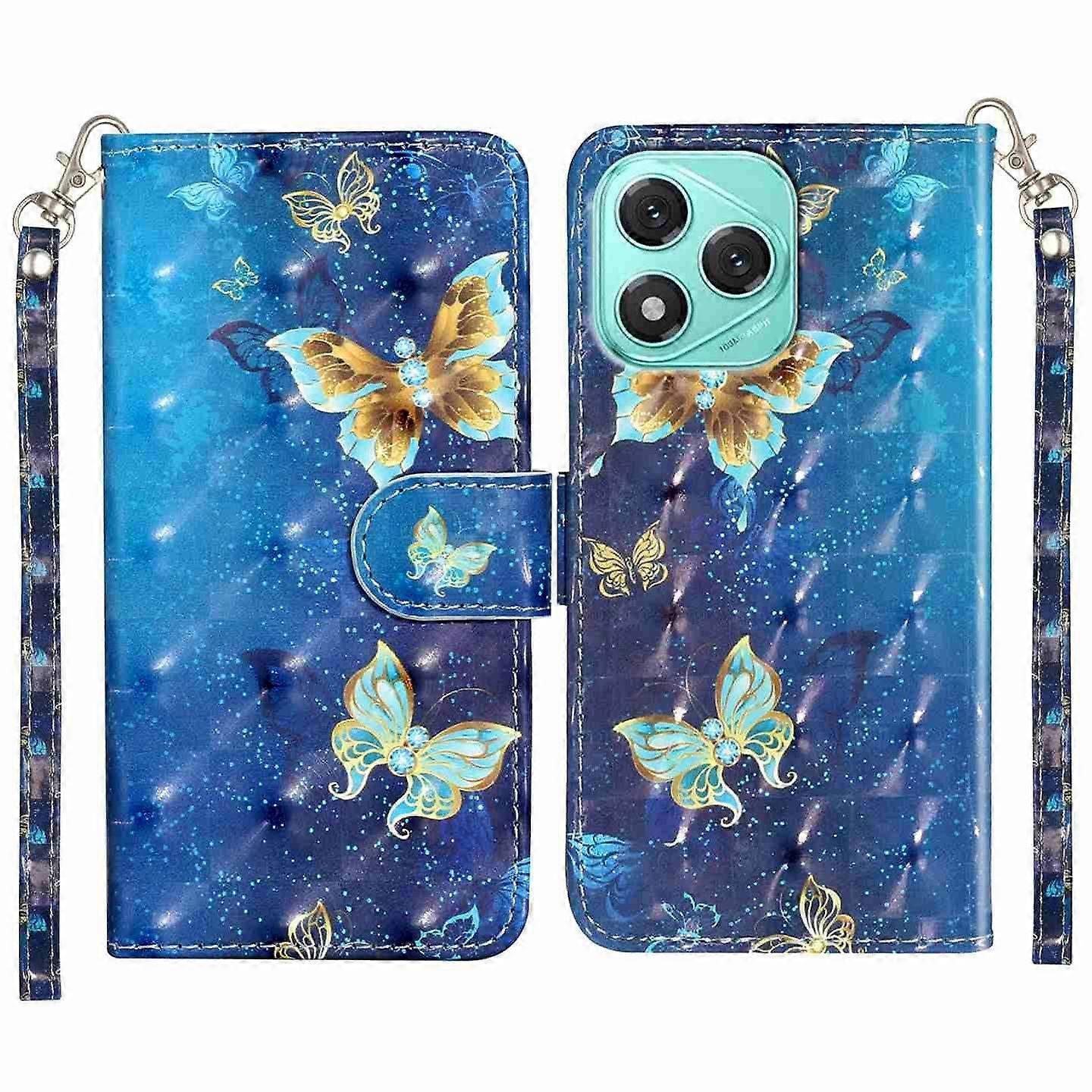 For Honor 400 Lite 5G Wallet Case 3D Pattern Printed Leather Phone Cover with Strap