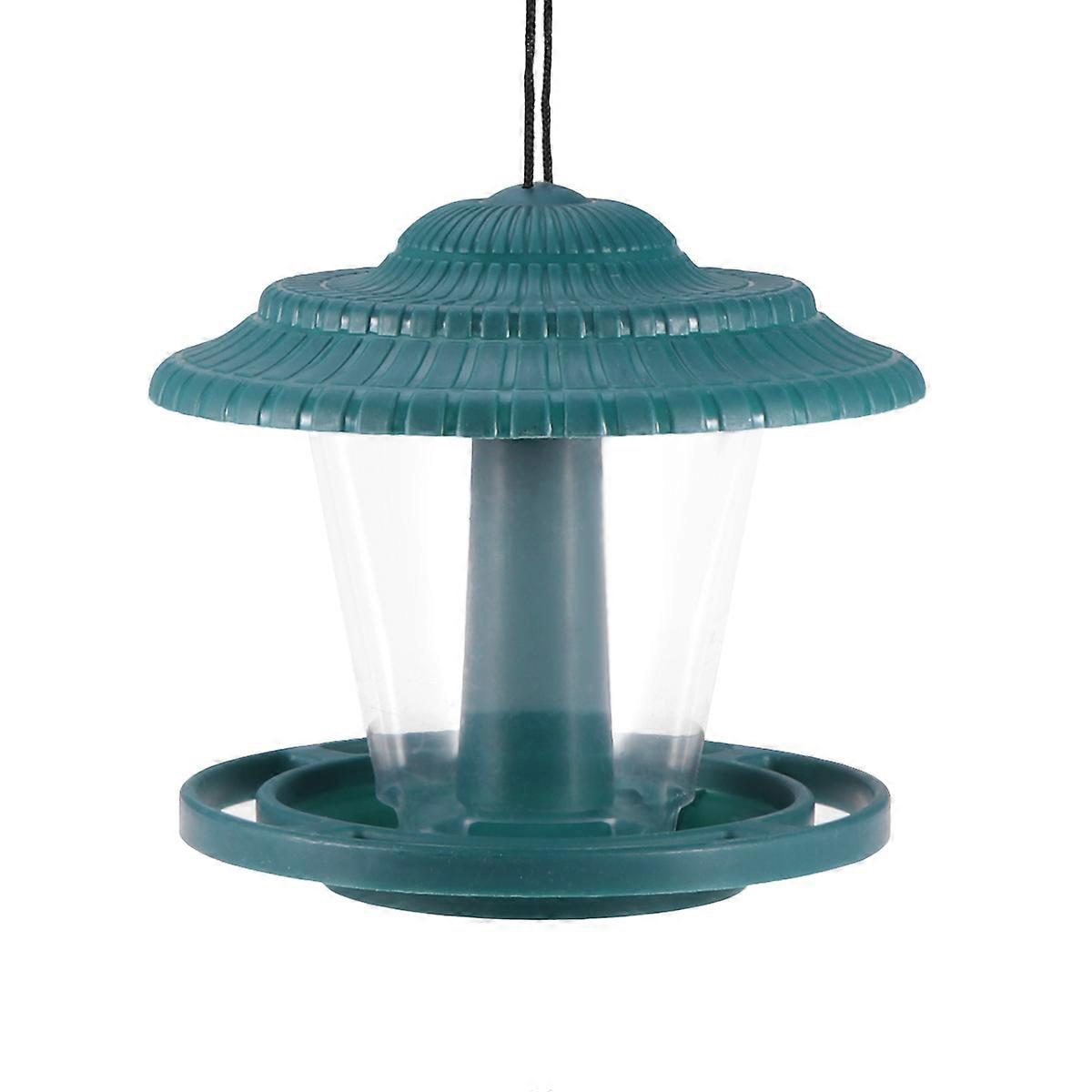 Mangeoire à oiseaux sauvages suspendue avec toit pour une utilisation en extérieur vert 19x18x18cm Protection contre les intempéries Alimentation des oiseaux 1Pack