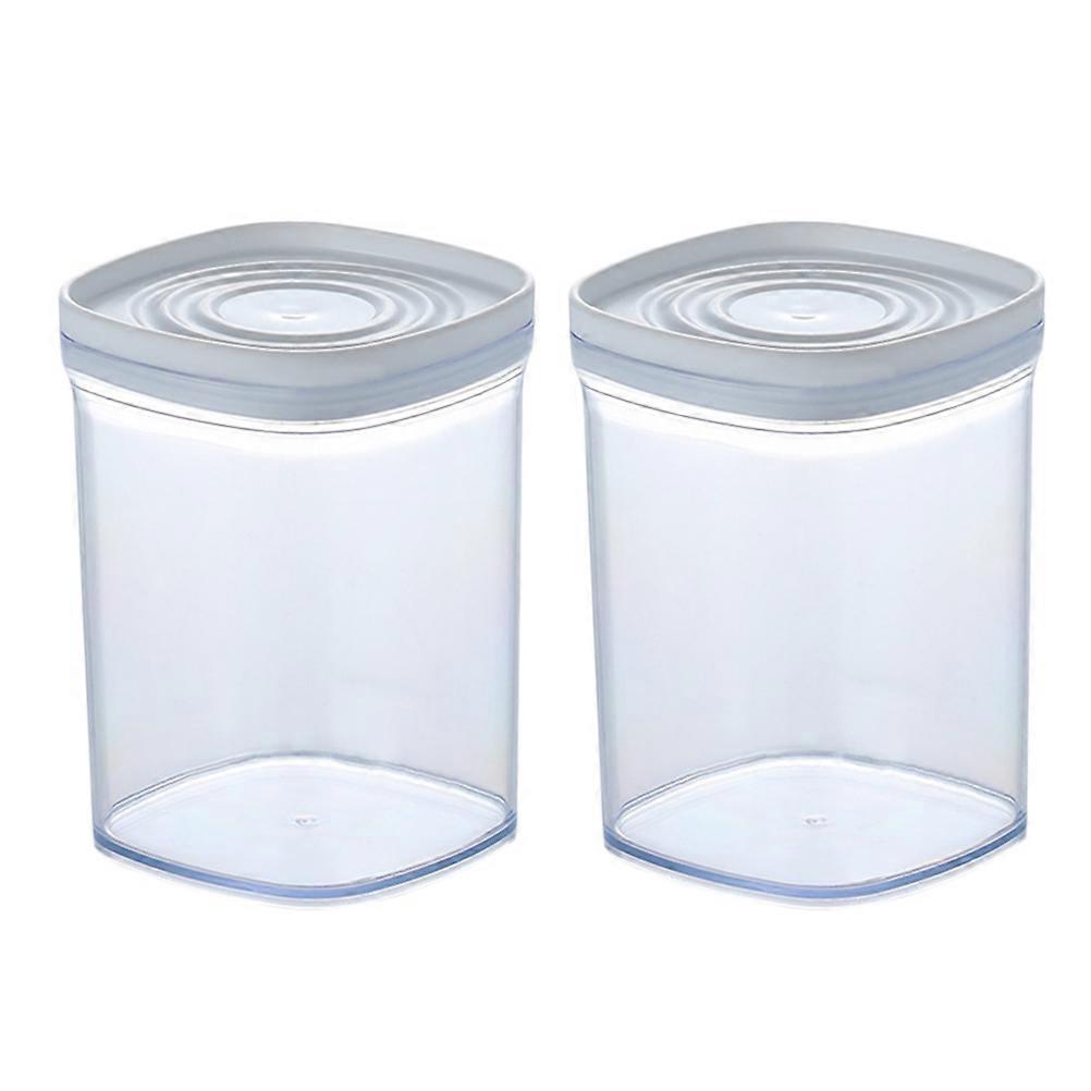 Sealed Storage Container Plastic Fresh-Keeping Box for Flour Sugar Nuts Cereal Containers Size L White 2Pcs