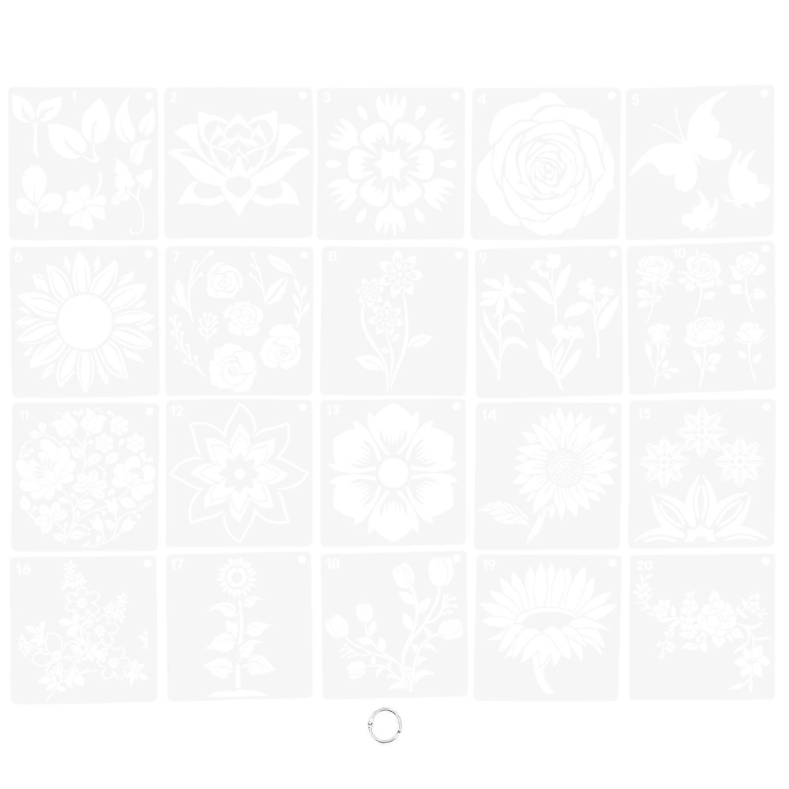 Painting Stencils Wall Paint Stencil Templates for Drawing 15X15cm White Reusable 20Pack