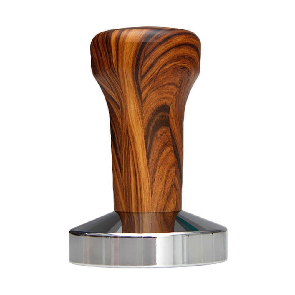 Stainless Steel and Wooden Handle Metal Coffee Tamper Ergonomic Espresso Presser for Ground Coffee, Comfortable Compression Tool for Home and Café