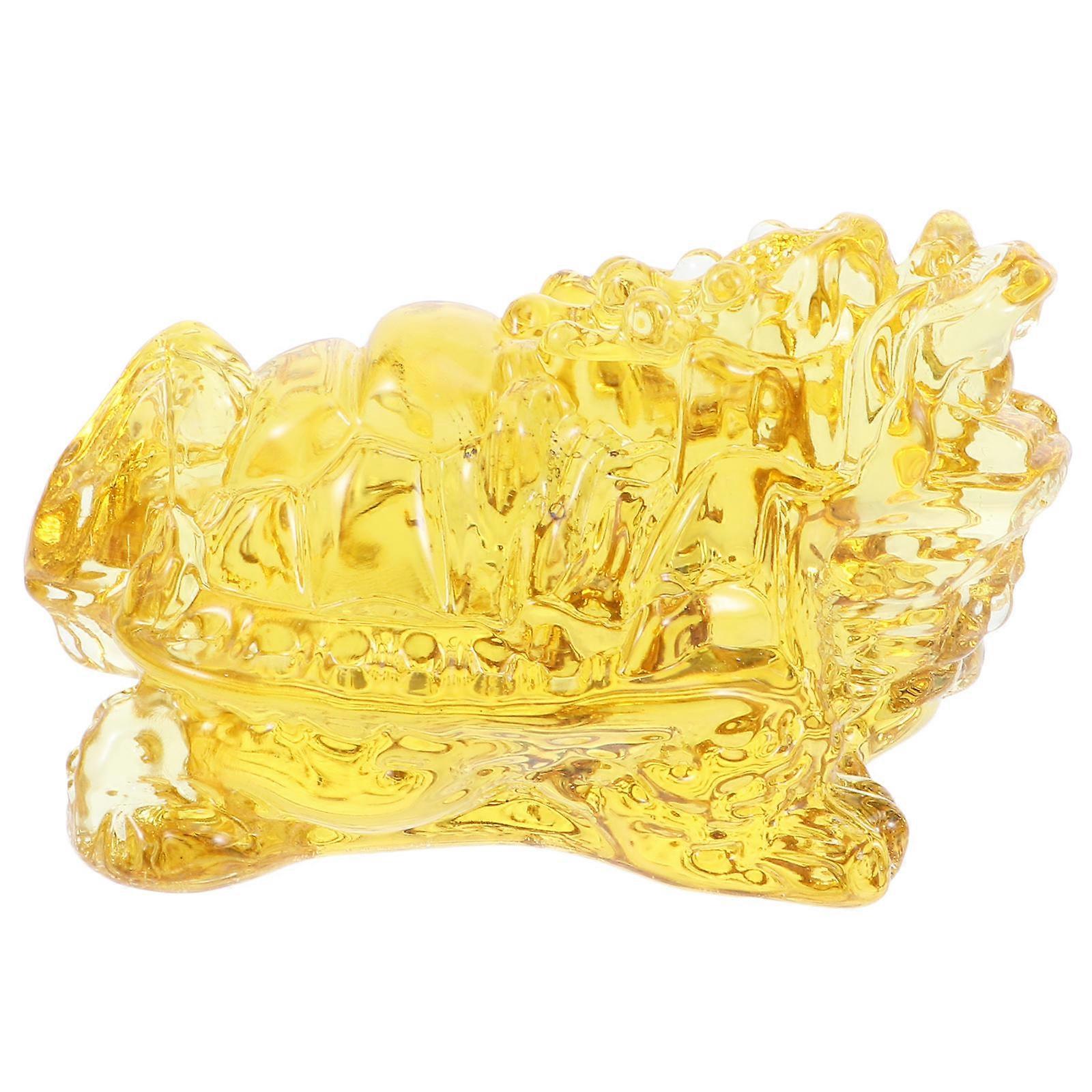 Yellow Turtle Statue for Home Prosperity and Good Fortune 1 Pc