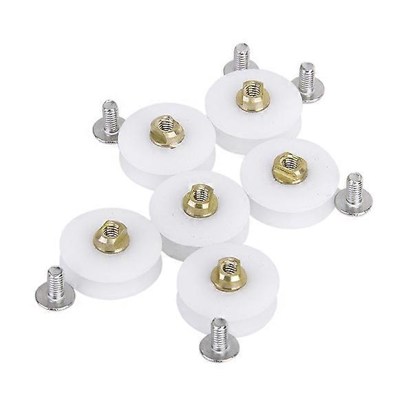 Shower Door Roller White Replacement Bathroom Rollers Runner Wheels 6Pcs