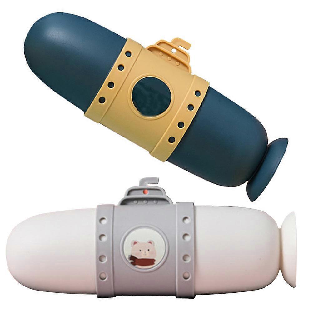 Blue Toothbrush Case for Storage Use 2Pcs Submarine Shape Travel Tooth Box