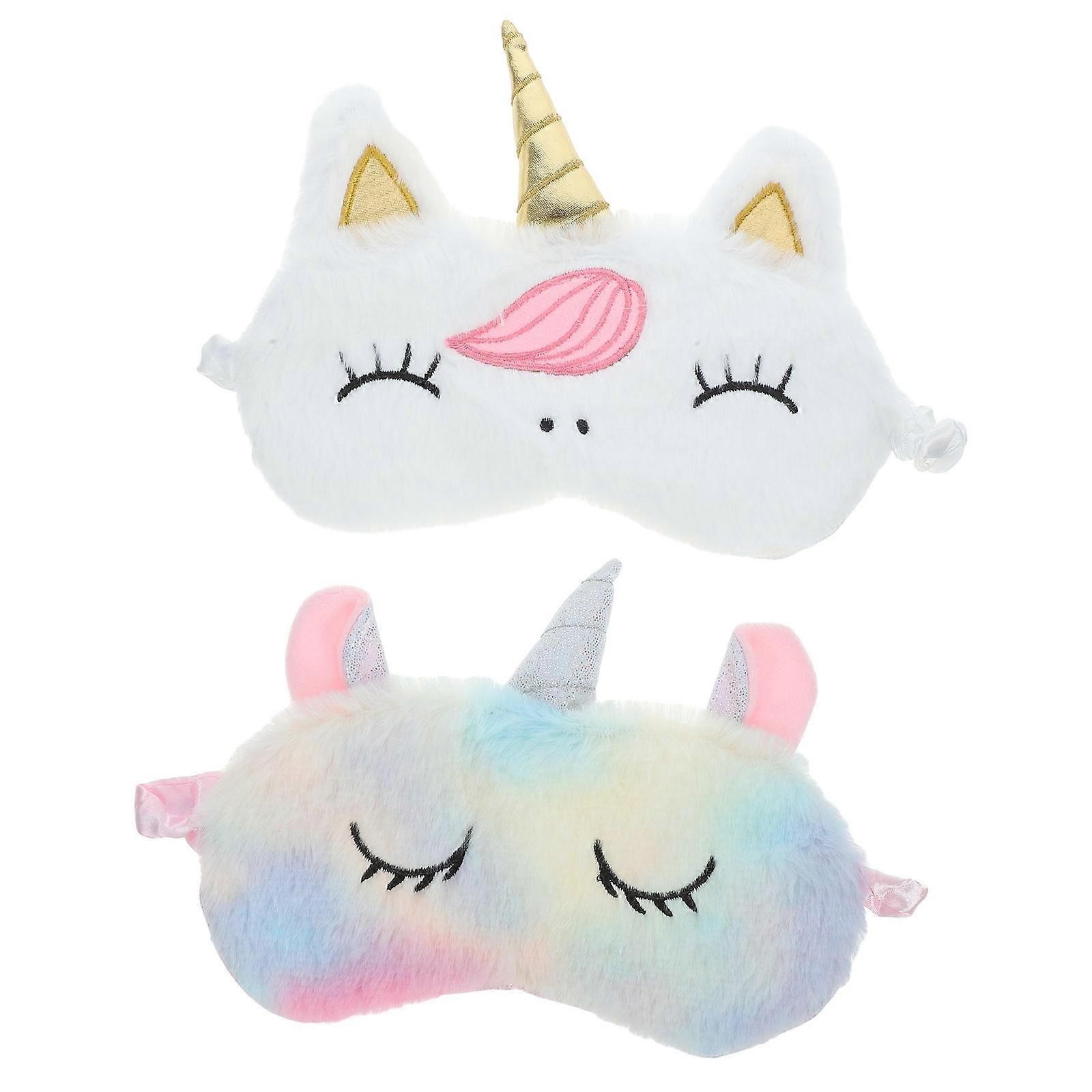 Here's a refined and professional product description for your **2pcs Unicorn Eye Masks Plush Sleeping Mask**:
### π¦ 2 Pack Plush Unicorn Eye