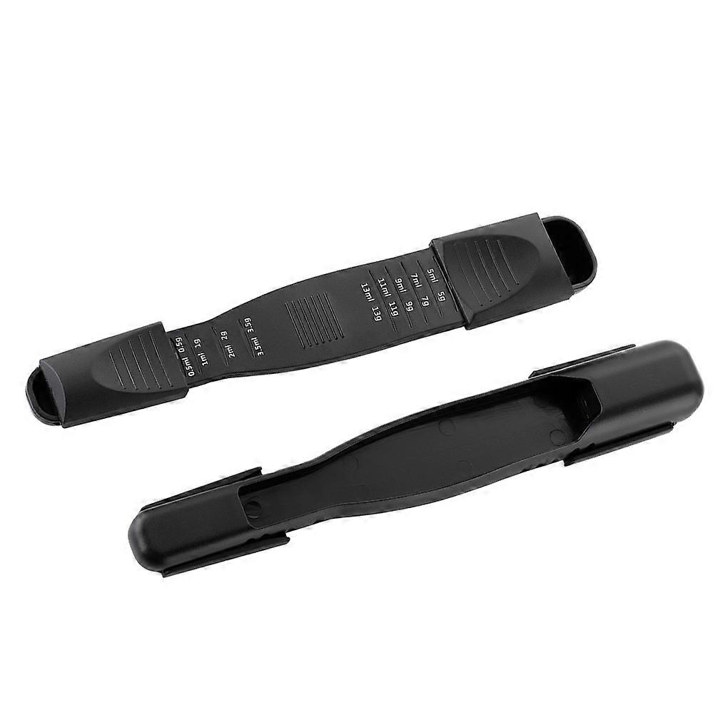 Graduated Measuring Spoons Adjustable Metering Spoons with Scales for Home Kitchen Baking Easy Measurement 2Pcs Black