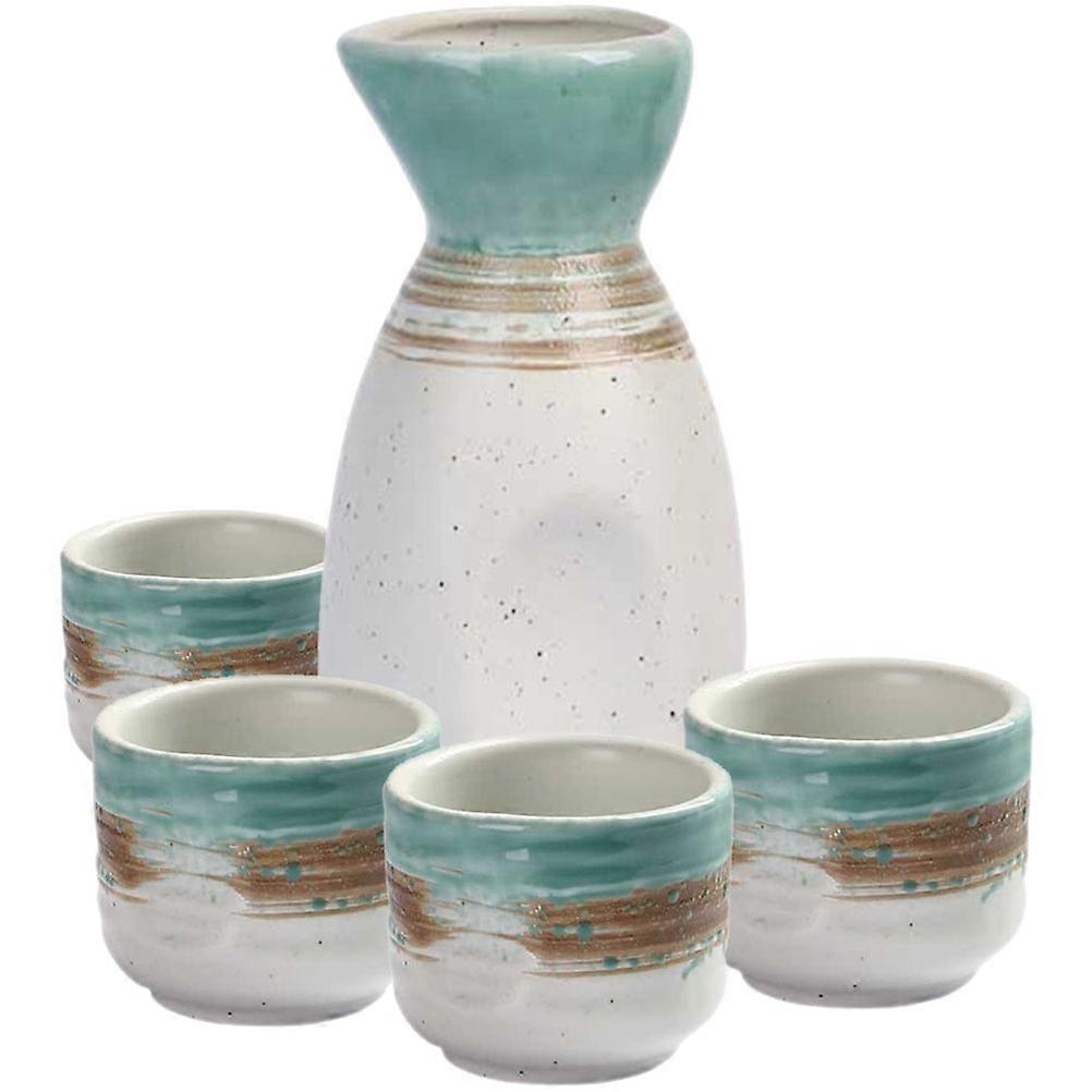 Sake Set Japanese Sake Jar Sake Cups Kit Household Use Traditional Japanese Style Ceramic Drinking Sake 1 Set