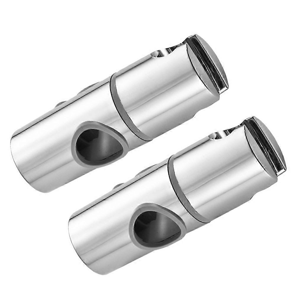 Shower Accessory Adjustable Angle Shower Holder Silver Rectangular 2Pcs