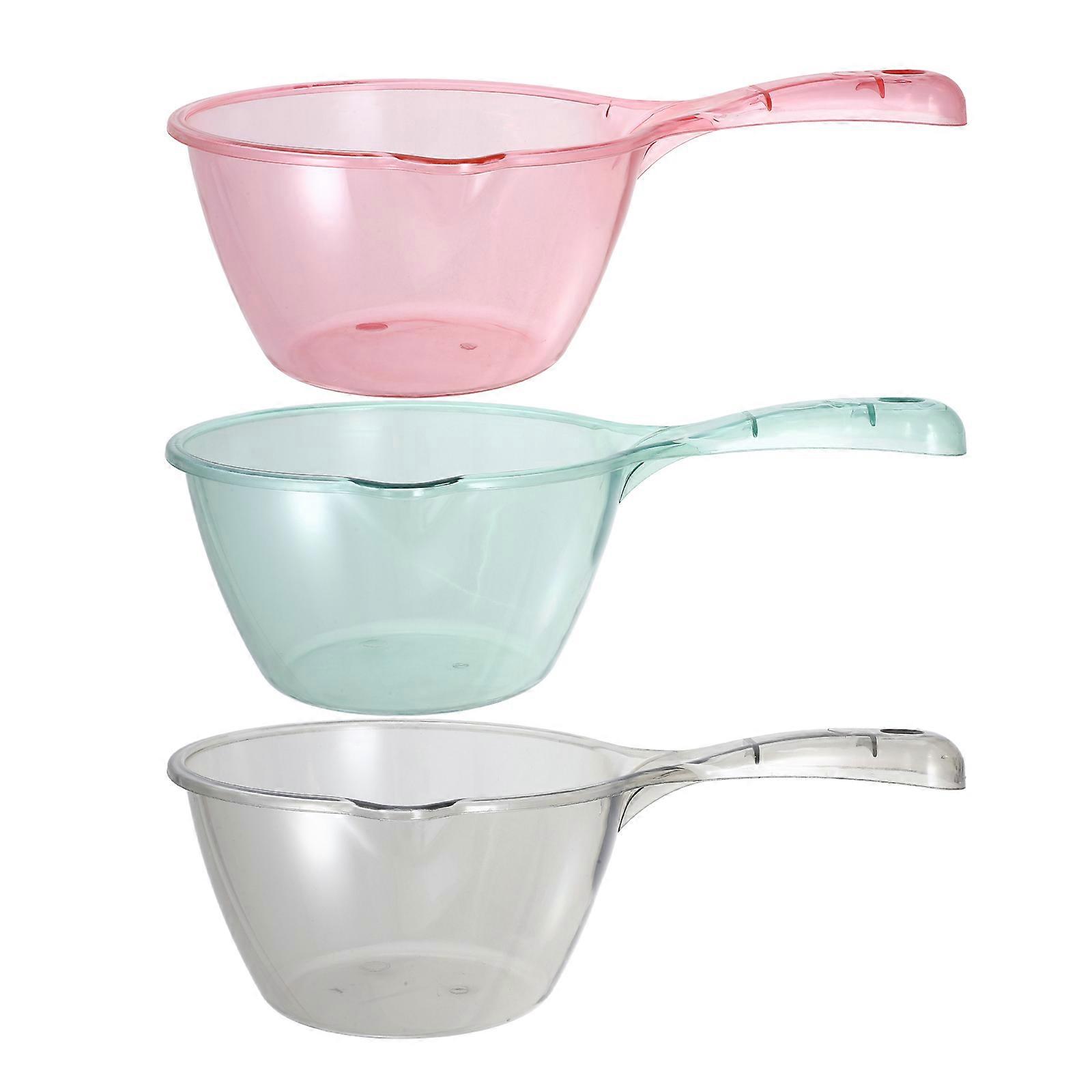 3pcs Long Handle Water Ladle Set Transparent Kitchen Dipper for Cooking, Bathing, Gardening Portable Soup & Water Serving Utensil for Home Use