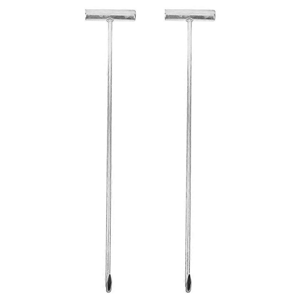 Drain Key Lifting Hook Galvanized Iron Manhole Hook Maintenance Professionals 50.00X9.30X6.50CM 2Pcs