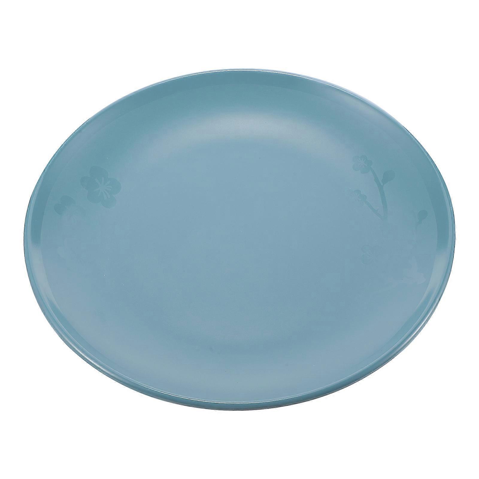 Round Serving Plate Multi Purpose Barbecue Plate Fruit Dish 22 5X22 5X2 5CM Sky Blue 1Pc