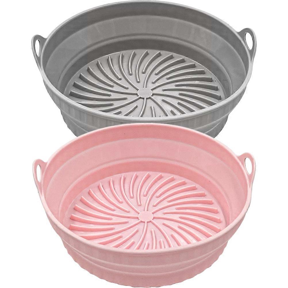 Reusable Air Fryer Liner Mat Easy Cleaning Prevent Food from Sticking Pink 20x20cm 2Pcs